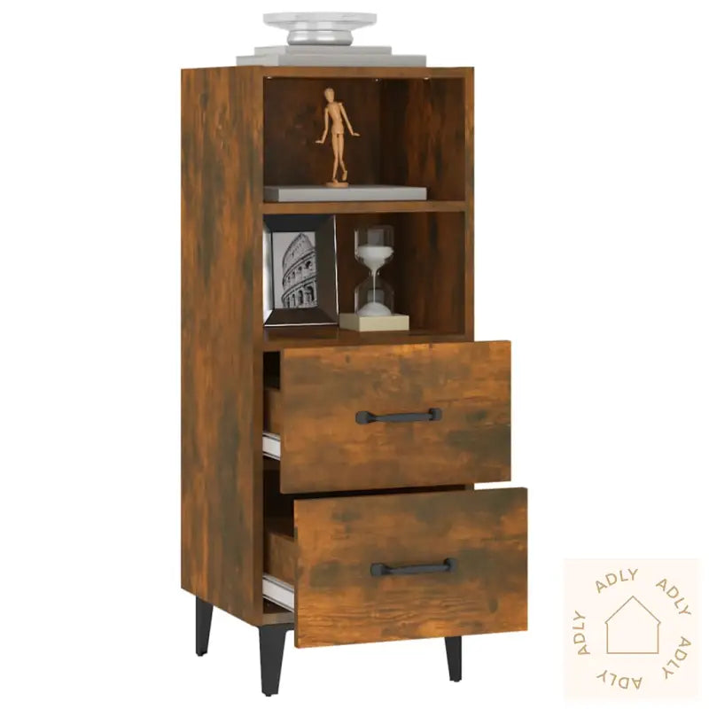 Skjenk Røkt Eik 34,5X34X90 Cm Konstruert Tre