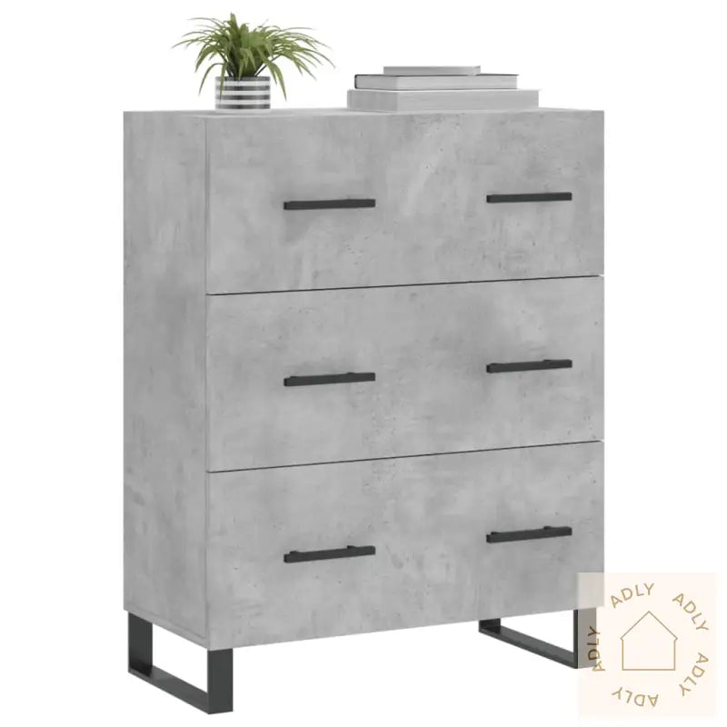 Skjenk Betonggrå 69,5X34X90 Cm Konstruert Tre