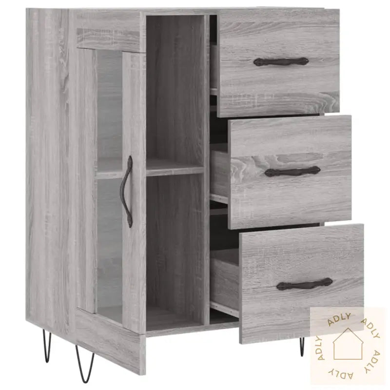 Skjenk Grå Sonoma 69,5X34X90 Cm Konstruert Tre