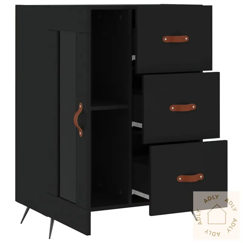 Skjenk Svart 69,5X34X90 Cm Konstruert Tre