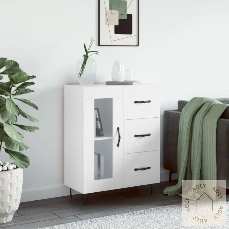 Skjenk Hvit 69,5X34X90 Cm Konstruert Tre