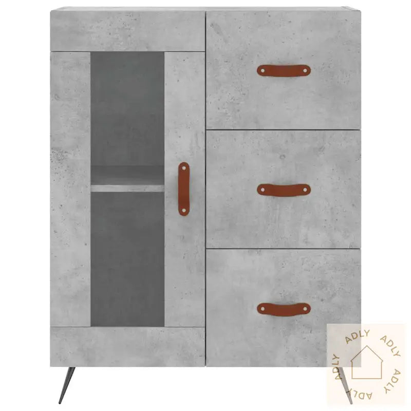 Skjenk Betonggrå 69,5X34X90 Cm Konstruert Tre