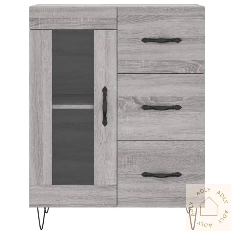 Skjenk Grå Sonoma 69,5X34X90 Cm Konstruert Tre