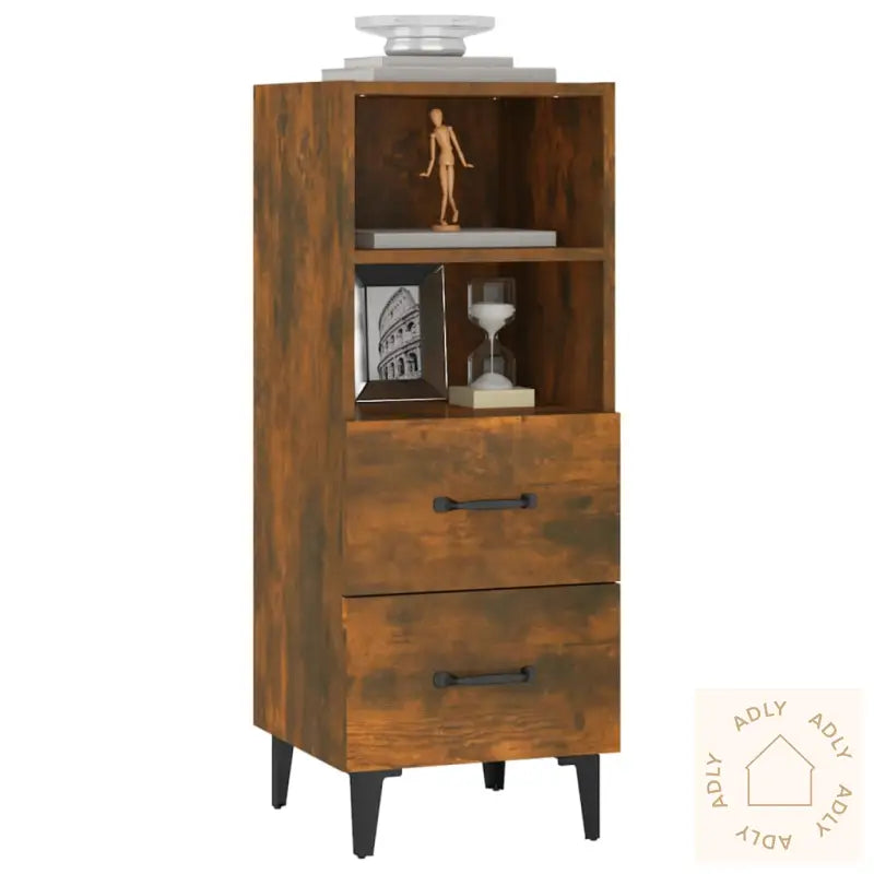 Skjenk Røkt Eik 34,5X34X90 Cm Konstruert Tre