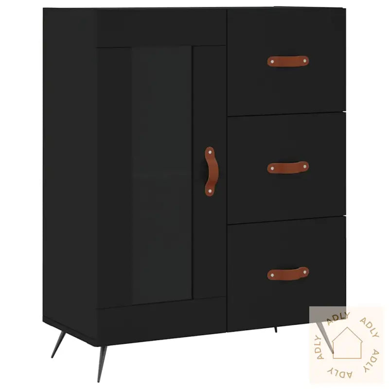 Skjenk Svart 69,5X34X90 Cm Konstruert Tre