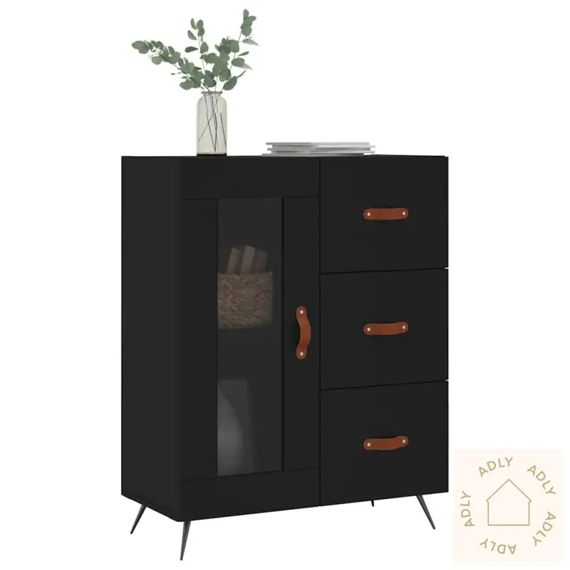 Skjenk Svart 69,5X34X90 Cm Konstruert Tre