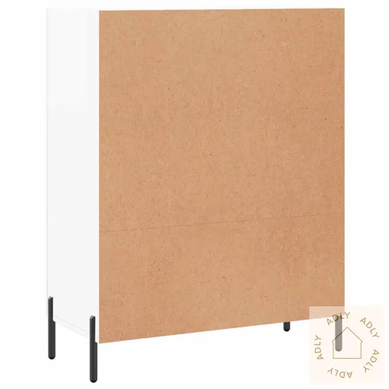 Skjenk Høyglans Hvit 69,5X34X90 Cm Konstruert Tre