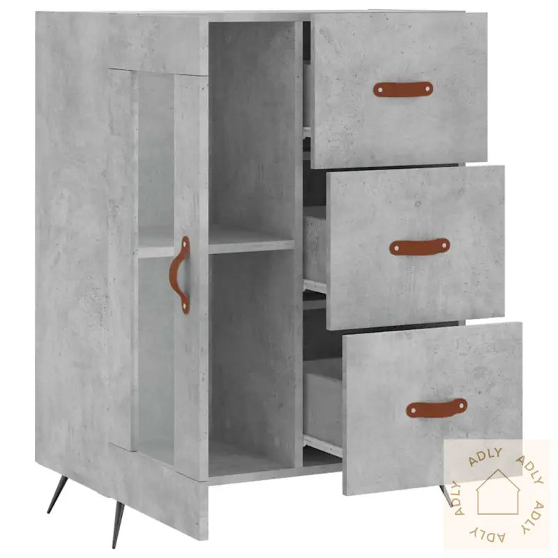 Skjenk Betonggrå 69,5X34X90 Cm Konstruert Tre