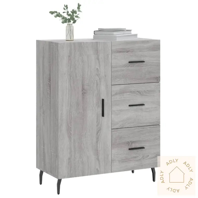 Skjenk Grå Sonoma 69,5X34X90 Cm Konstruert Tre