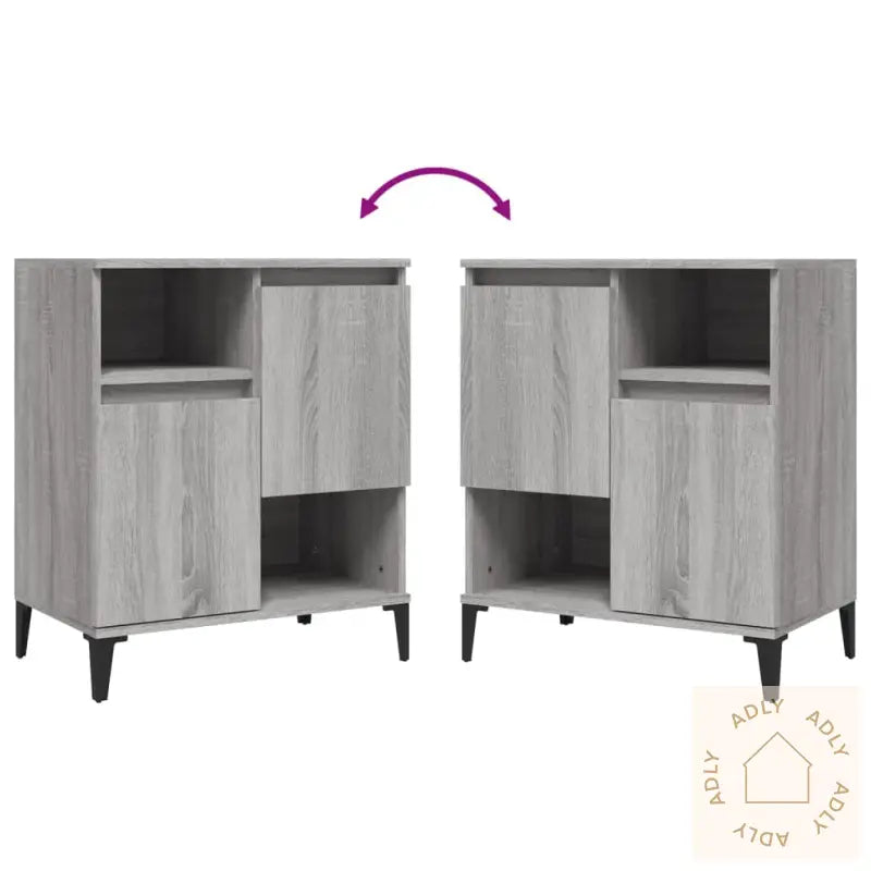 Skjenk Grå Sonoma 60X35X70 Cm Konstruert Tre