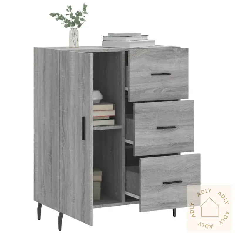 Skjenk Grå Sonoma 69,5X34X90 Cm Konstruert Tre