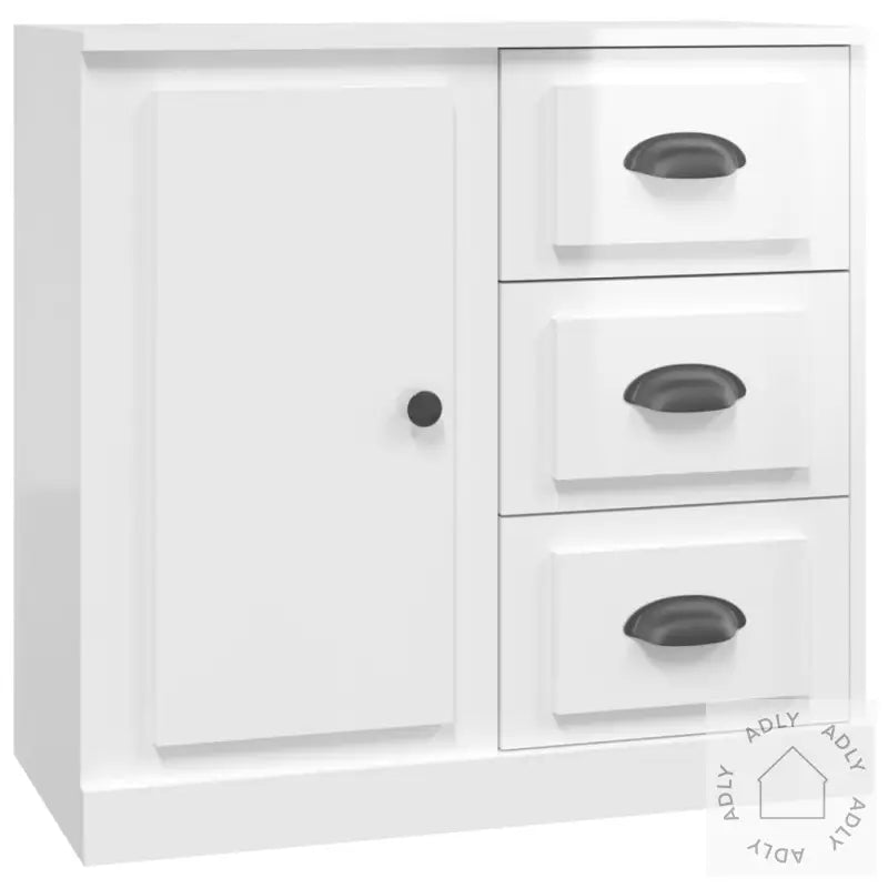 Skjenk Høyglans Hvit 70X35,5X67,5 Cm Konstruert Tre