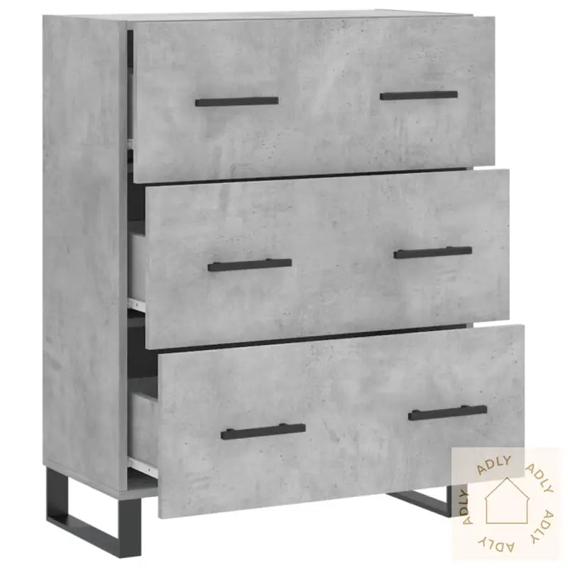 Skjenk Betonggrå 69,5X34X90 Cm Konstruert Tre