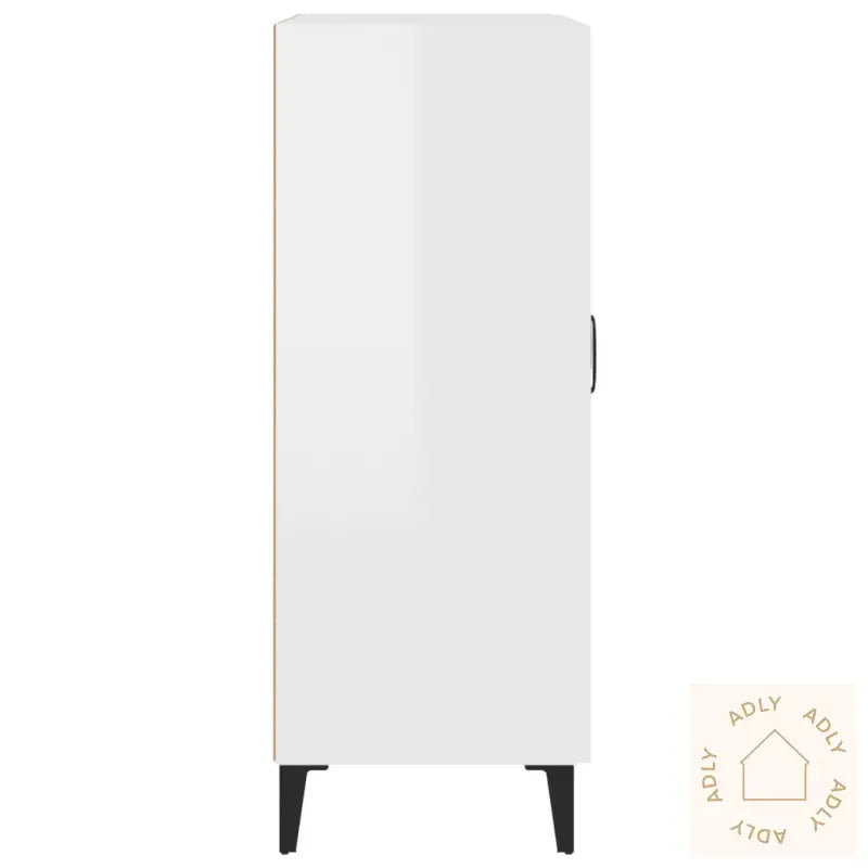 Skjenk Høyglans Hvit 69,5X34X90 Cm Konstruert Tre