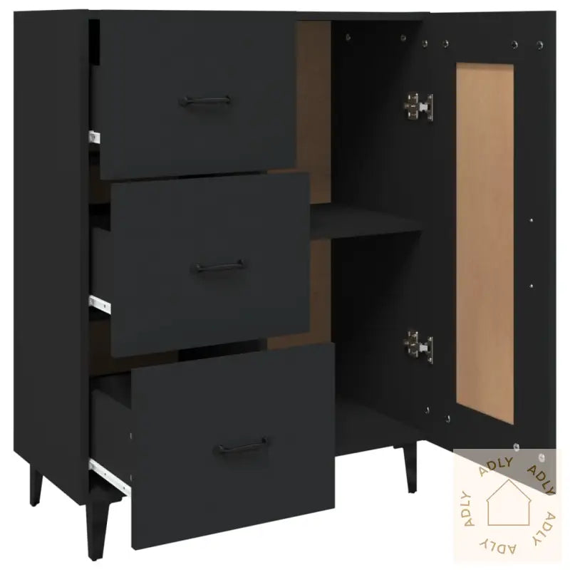Skjenk Svart 69,5X34X90 Cm Konstruert Tre