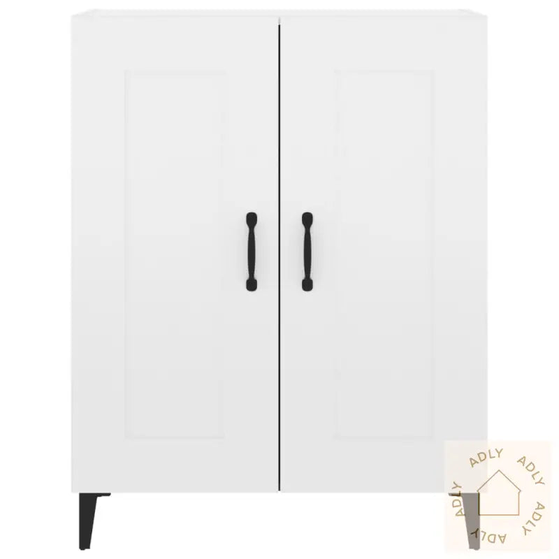 Skjenk Høyglans Hvit 69,5X34X90 Cm Konstruert Tre