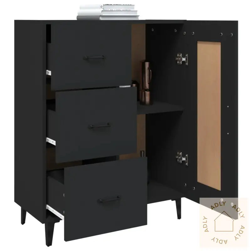 Skjenk Svart 69,5X34X90 Cm Konstruert Tre