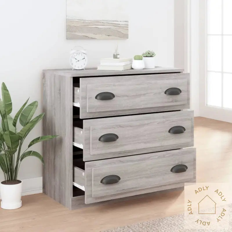 Skjenk Grå Sonoma 70X35,5X67,5 Cm Konstruert Tre