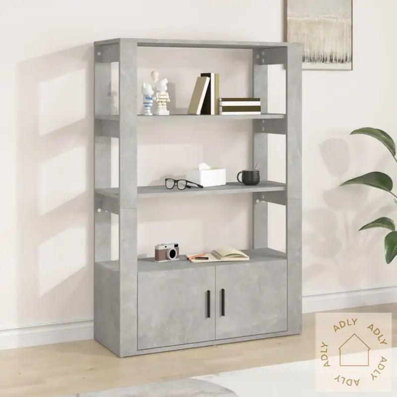 Skjenk Betonggrå 80X30X119,5 Cm Konstruert Tre