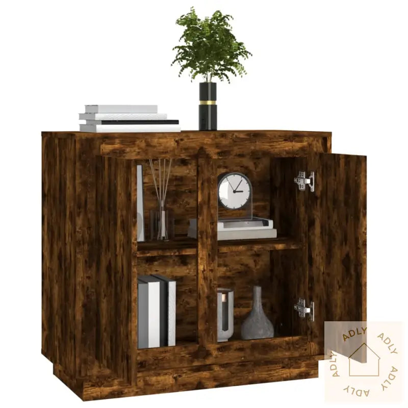 Skjenk Røkt Eik 80X34X75 Cm Konstruert Tre