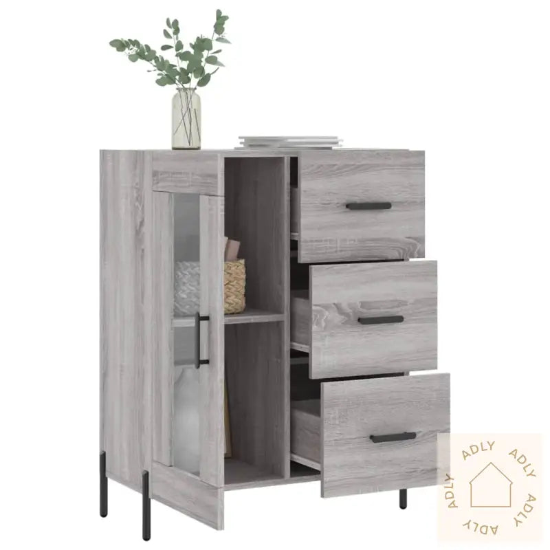 Skjenk Grå Sonoma 69,5X34X90 Cm Konstruert Tre