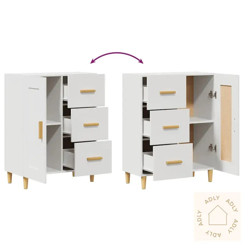 Skjenk Hvit 69,5X34X90 Cm Konstruert Tre