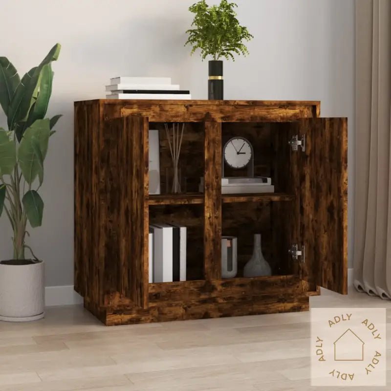 Skjenk Røkt Eik 80X34X75 Cm Konstruert Tre