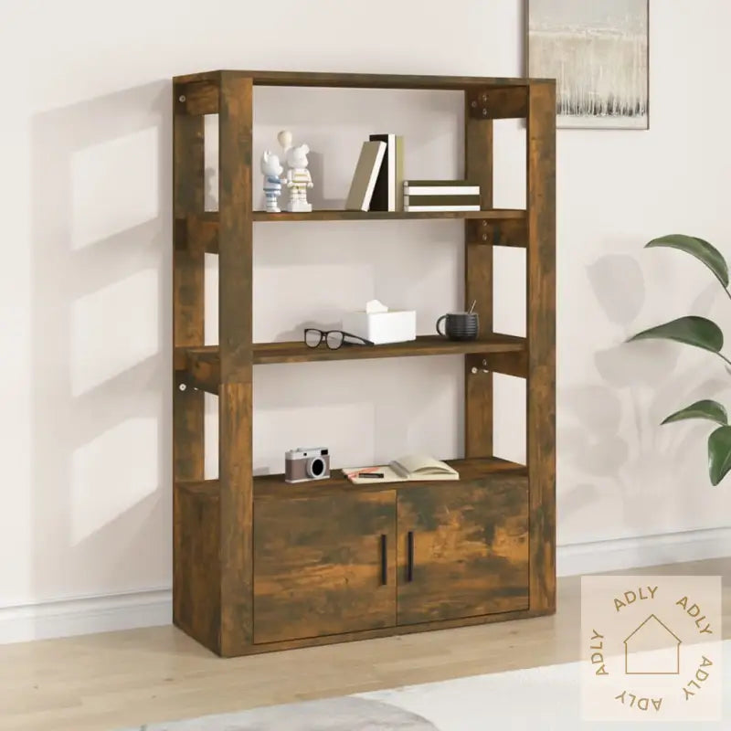 Skjenk Røkt Eik 80X30X119,5 Cm Konstruert Tre