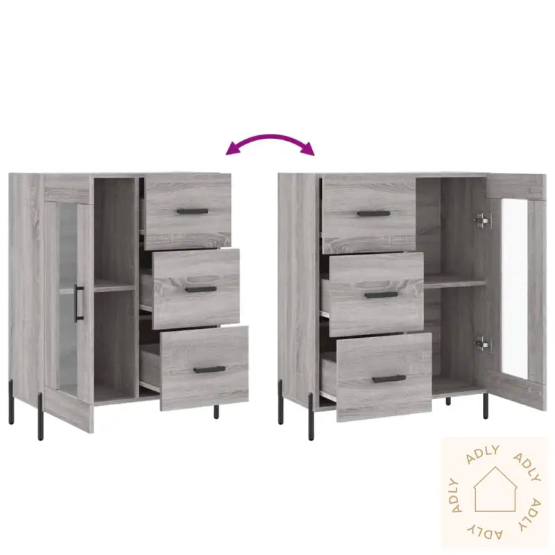 Skjenk Grå Sonoma 69,5X34X90 Cm Konstruert Tre