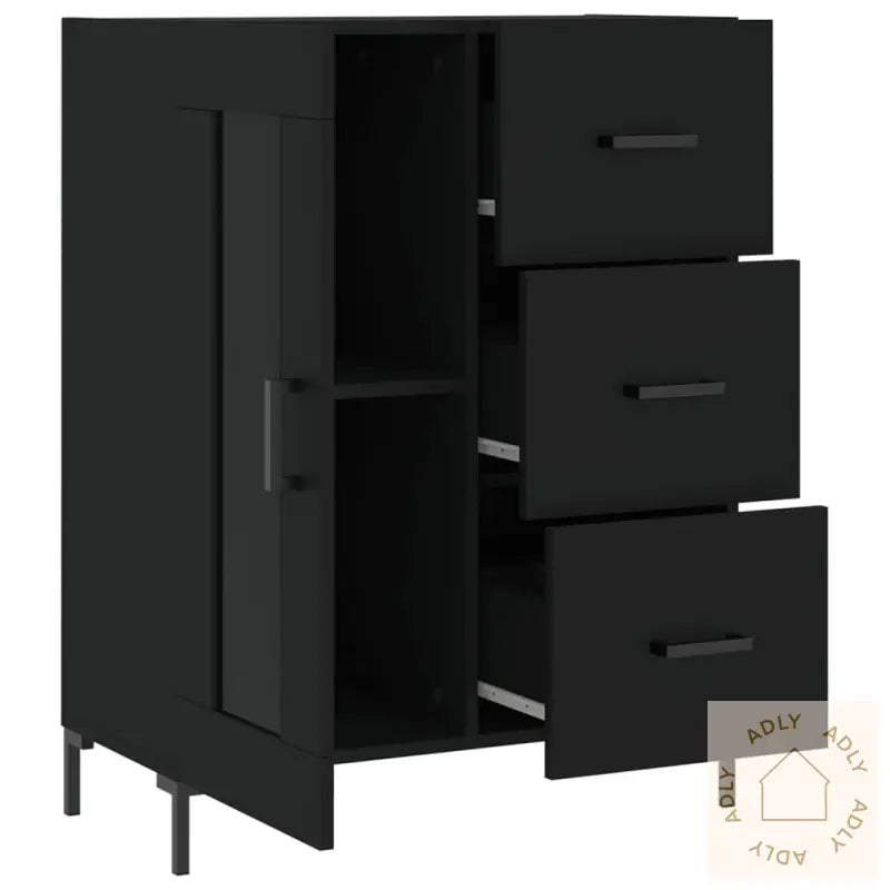 Skjenk Svart 69,5X34X90 Cm Konstruert Tre