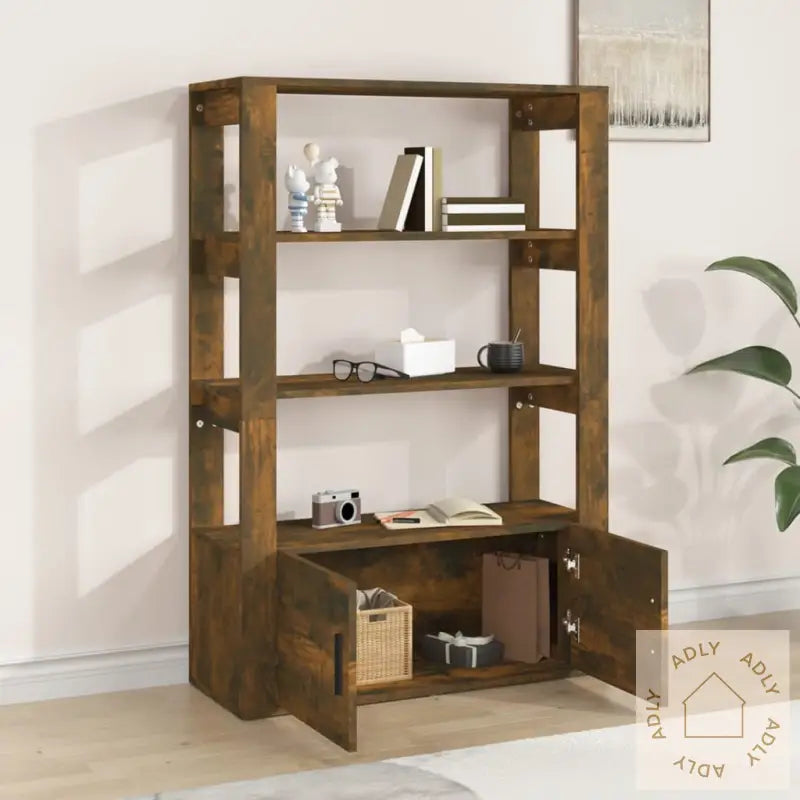 Skjenk Røkt Eik 80X30X119,5 Cm Konstruert Tre