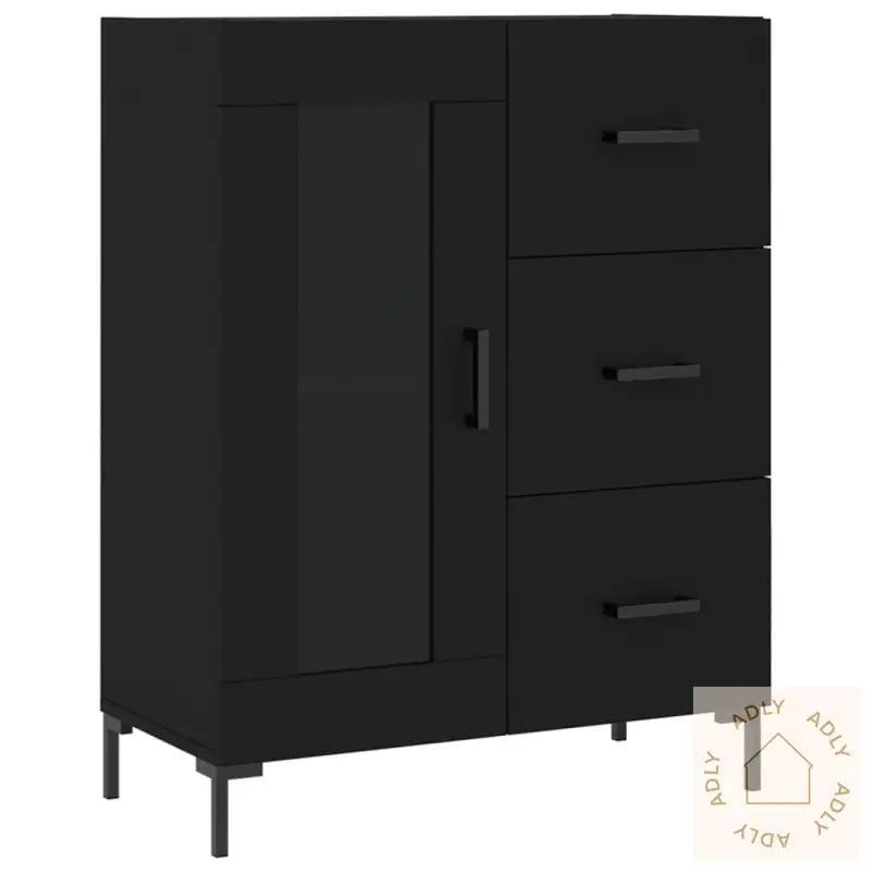 Skjenk Svart 69,5X34X90 Cm Konstruert Tre