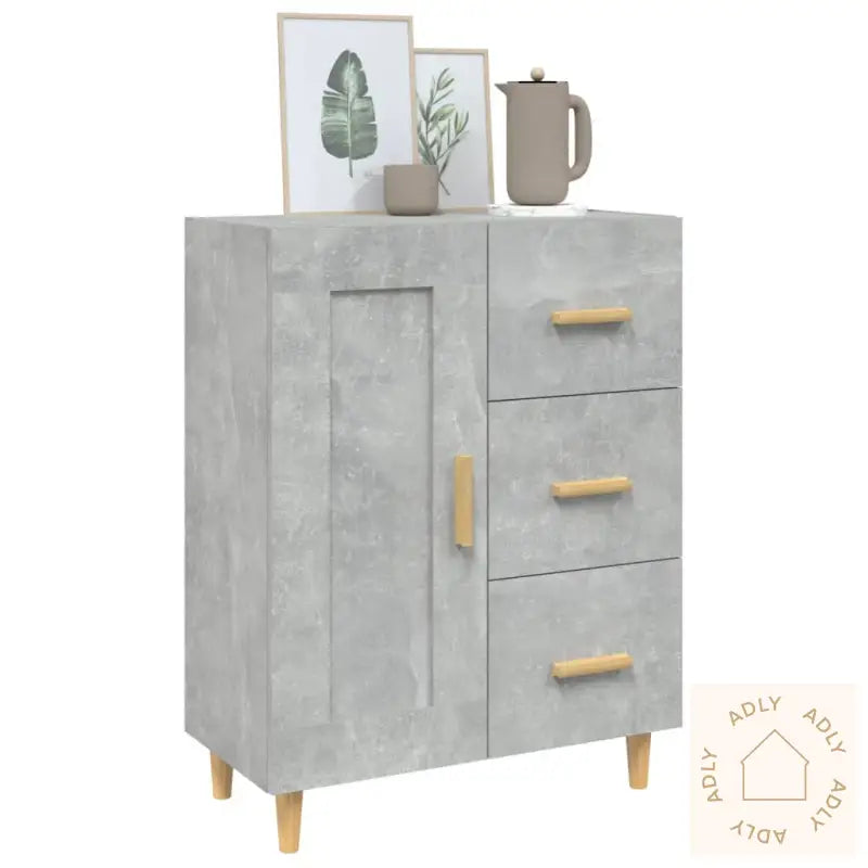 Skjenk Betonggrå 69,5X34X90 Cm Konstruert Tre