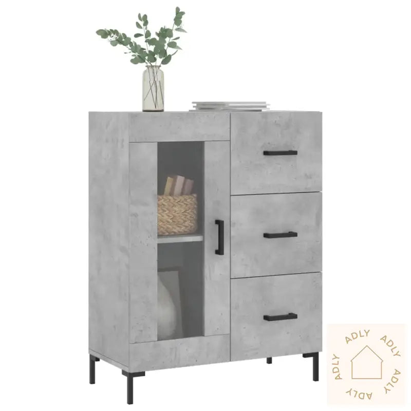 Skjenk Betonggrå 69,5X34X90 Cm Konstruert Tre