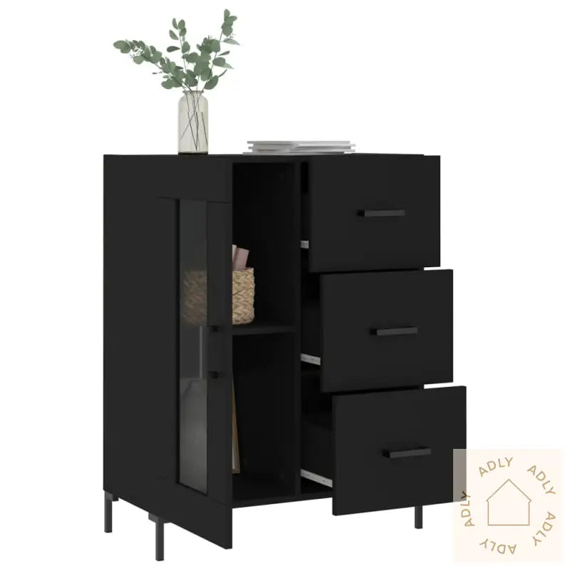 Skjenk Svart 69,5X34X90 Cm Konstruert Tre