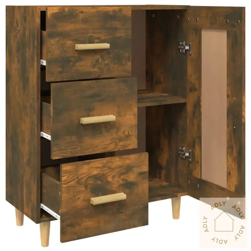 Skjenk Røkt Eik 69,5X34X90 Cm Konstruert Tre