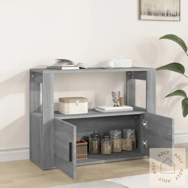 Skjenk Grå Sonoma 80X30X60 Cm Konstruert Tre