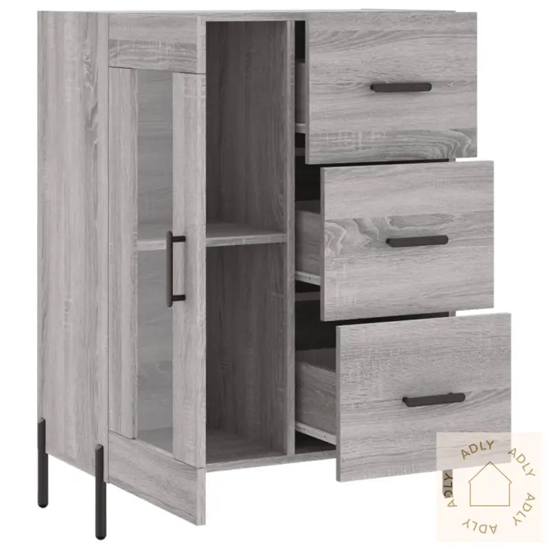 Skjenk Grå Sonoma 69,5X34X90 Cm Konstruert Tre