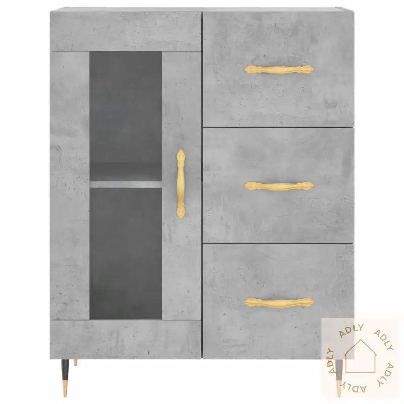 Skjenk Betonggrå 69,5X34X90 Cm Konstruert Tre