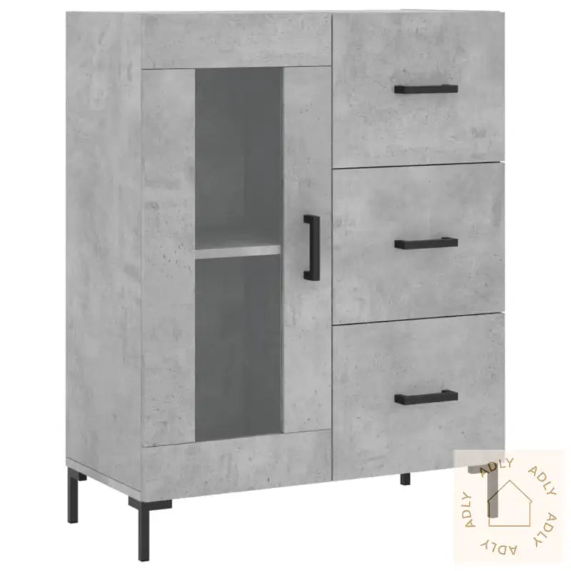 Skjenk Betonggrå 69,5X34X90 Cm Konstruert Tre