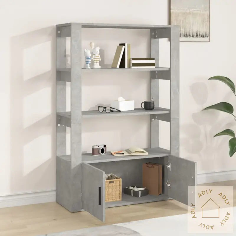 Skjenk Betonggrå 80X30X119,5 Cm Konstruert Tre