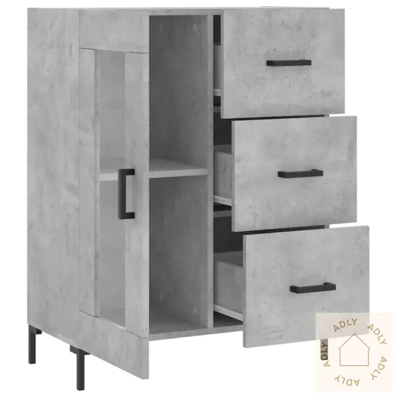 Skjenk Betonggrå 69,5X34X90 Cm Konstruert Tre