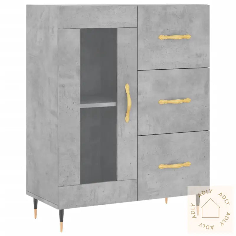 Skjenk Betonggrå 69,5X34X90 Cm Konstruert Tre