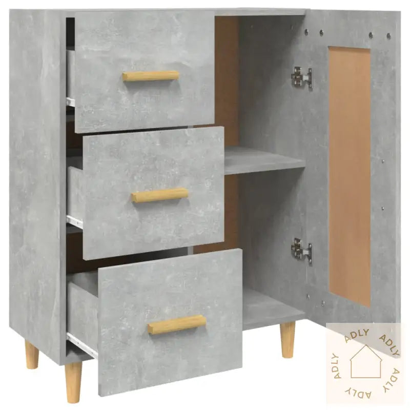 Skjenk Betonggrå 69,5X34X90 Cm Konstruert Tre