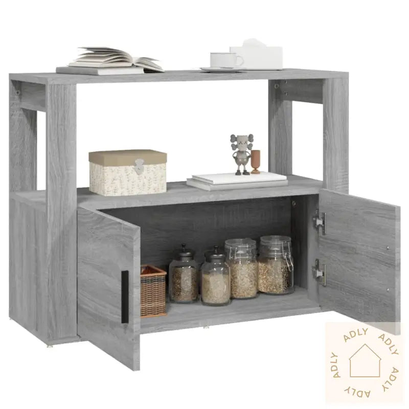 Skjenk Grå Sonoma 80X30X60 Cm Konstruert Tre