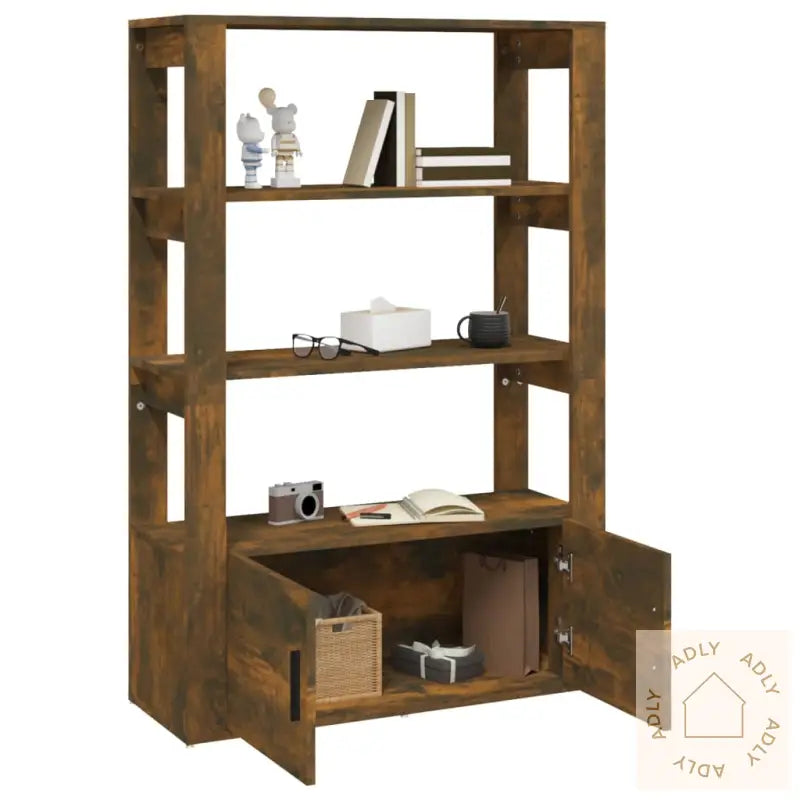 Skjenk Røkt Eik 80X30X119,5 Cm Konstruert Tre