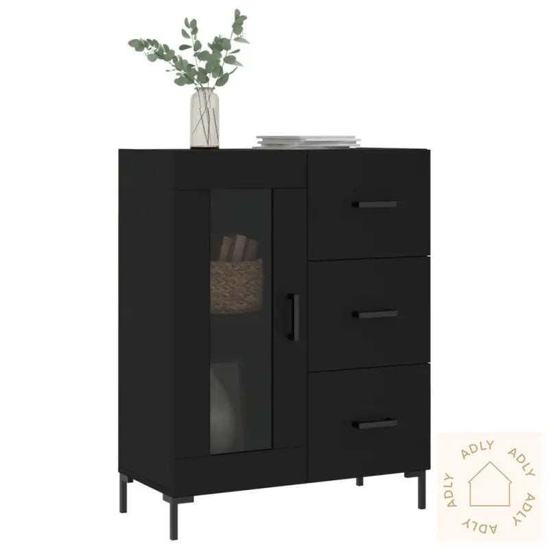 Skjenk Svart 69,5X34X90 Cm Konstruert Tre