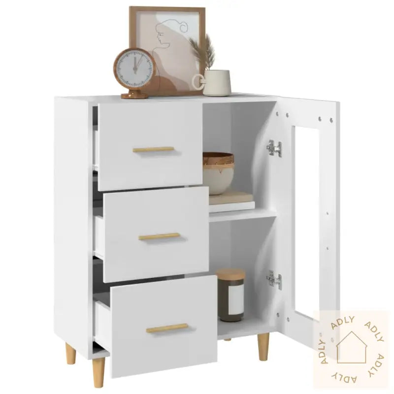 Skjenk Hvit 69,5X34X90 Cm Konstruert Tre