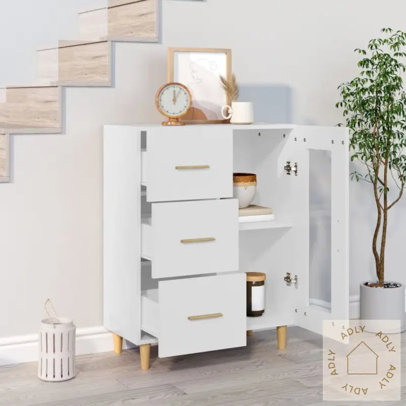 Skjenk Hvit 69,5X34X90 Cm Konstruert Tre