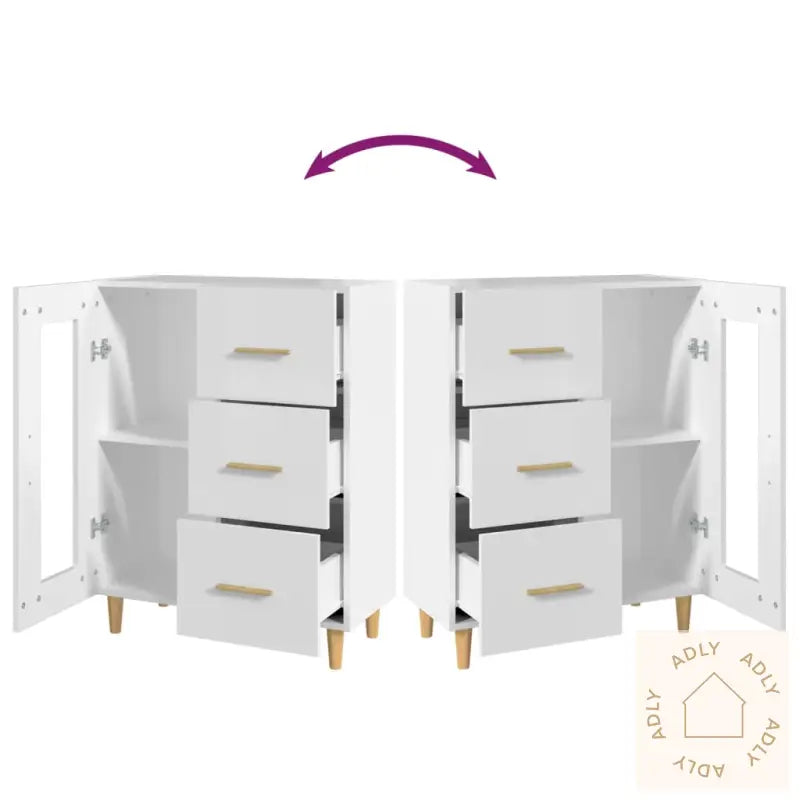 Skjenk Hvit 69,5X34X90 Cm Konstruert Tre